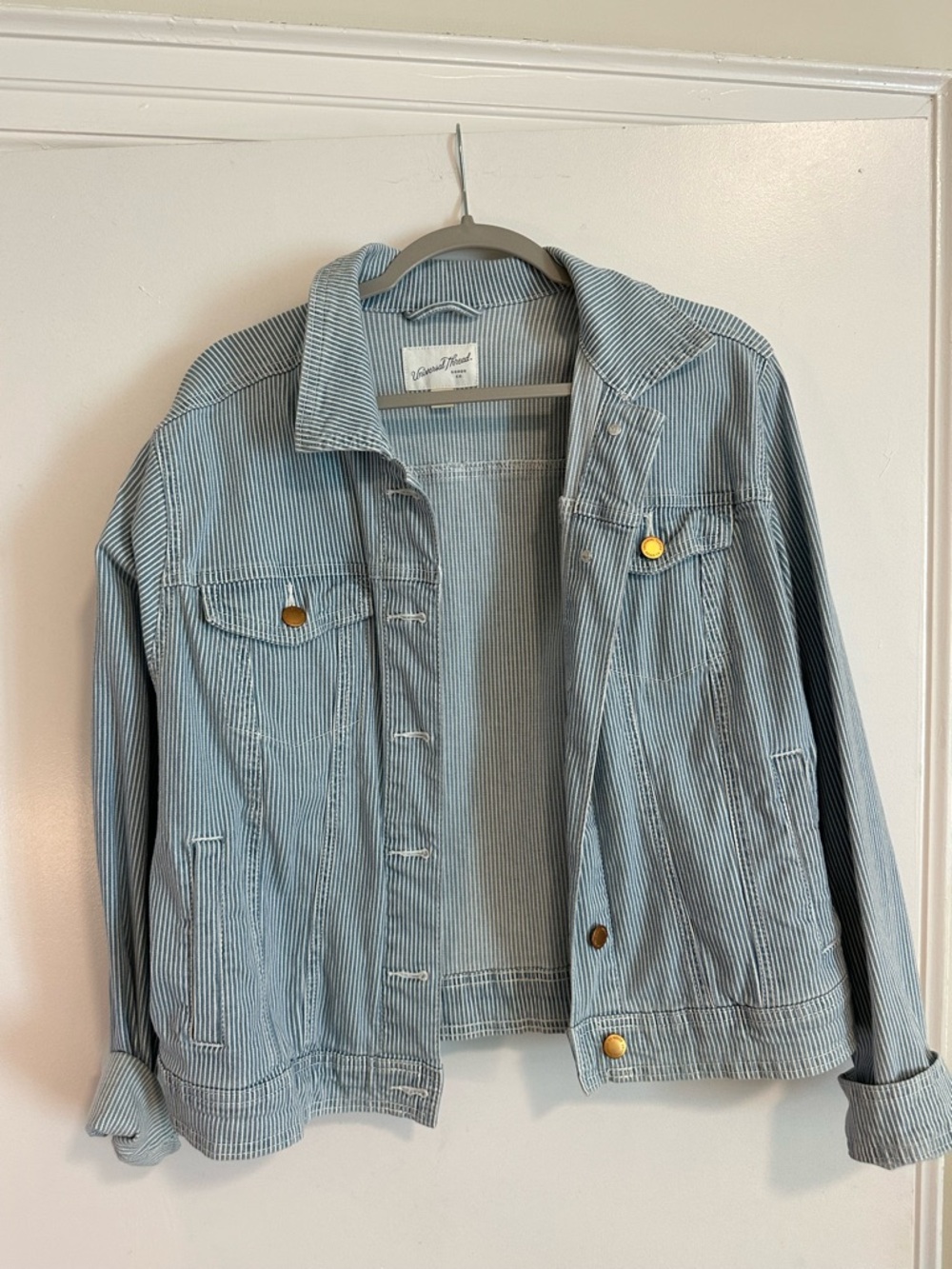 Universal Thread Blue and White Pinstripe Shirt Jacket